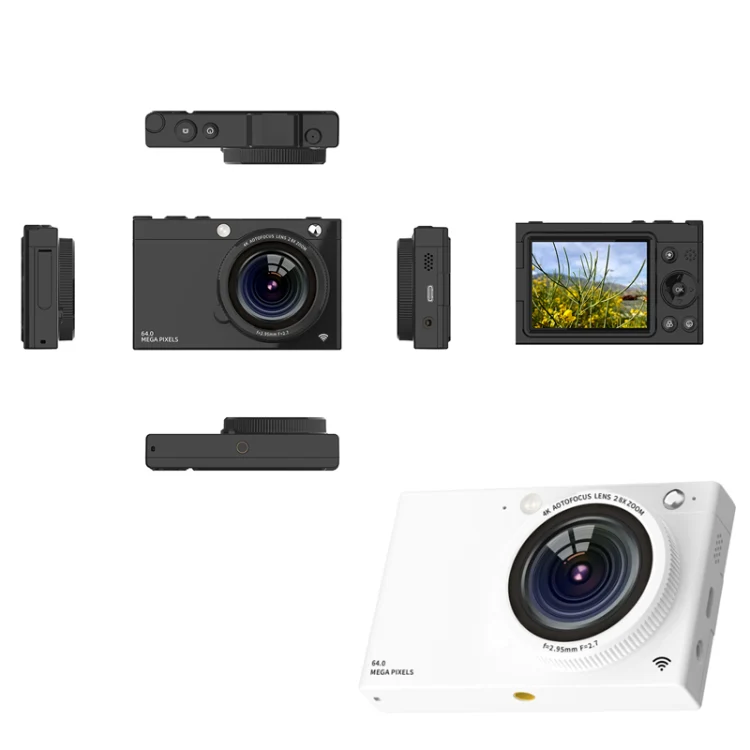 High-Definition CCD Digital Camera 64 Million WiFi Card Camera, Color: White + Fill Light - Image 2