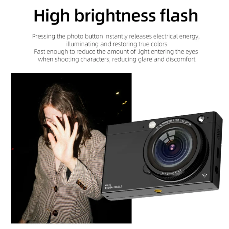 High-Definition CCD Digital Camera 64 Million WiFi Card Camera, Color: White + Microphone - Image 10