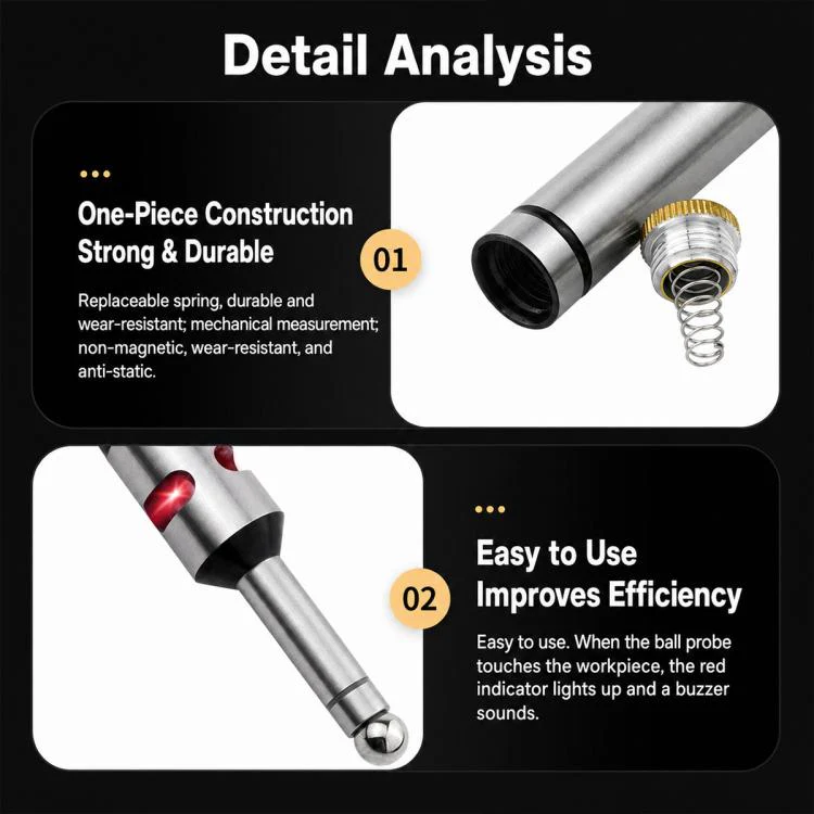 High Precision Photoelectric Edge Finder Non-magnetic Centering Rod - Image 5