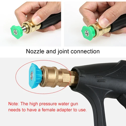 High Pressure Car Wash Gun Jet Nozzle Washer Accessories, Nozzle Angle: 0 Degree Big Hole, Pink - Image 6