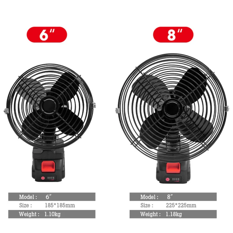 HILDA Portable Powerful Fan Outdoor Hair Dryer, With EU Plug Adaptor, Style: 8 inch With 2 Battery (3000mAh) - Image 3