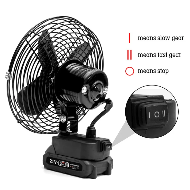 HILDA Portable Powerful Fan Outdoor Hair Dryer, With EU Plug Adaptor, Style: 8 inch With 2 Battery (3000mAh) - Image 5