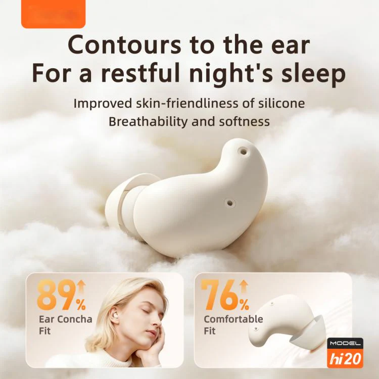 Hileo Hi20 Sleep Noise Reduction Wireless Bluetooth Earphone(White) - Image 11