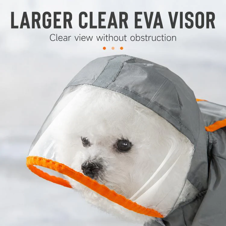 Hipipet Color Block Raincoat For Medium & Small Dogs With Traction Design Frosted Edged Transparent Pet Rain Jacket With Tail Cover, Size: XS(Green) - Image 7