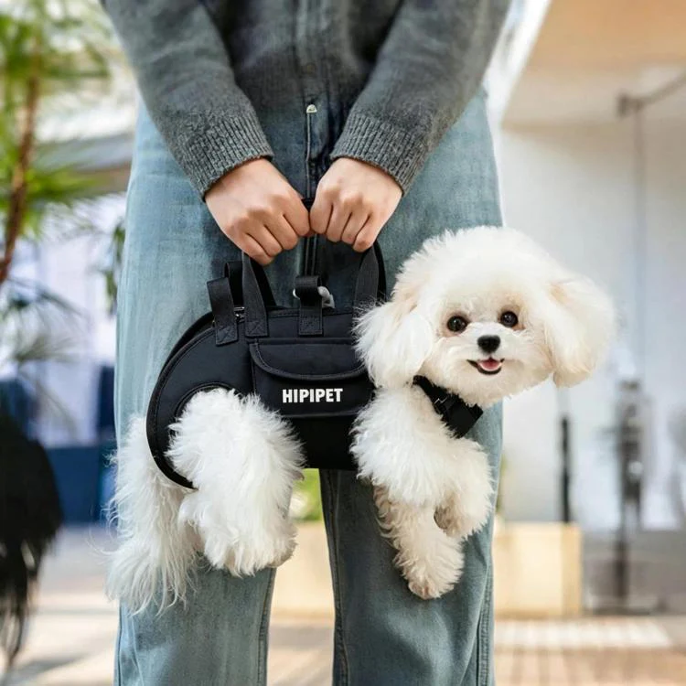 Hipipet Portable Crossbody & Handheld Pet Shoulder Bag, Multifunctional Outdoor Carrier For Cats & Dogs, Size: S(Black)