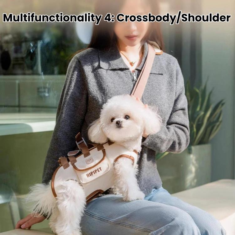 Hipipet Portable Crossbody & Handheld Pet Shoulder Bag, Multifunctional Outdoor Carrier For Cats & Dogs, Size: XL(Black) - Image 6