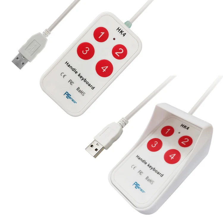 HK-4 4 Keys Custom PS Shortcut Keys Medical USB Keypad, Cable Length: 2m, Style:With Anti-skid Stand - Image 2