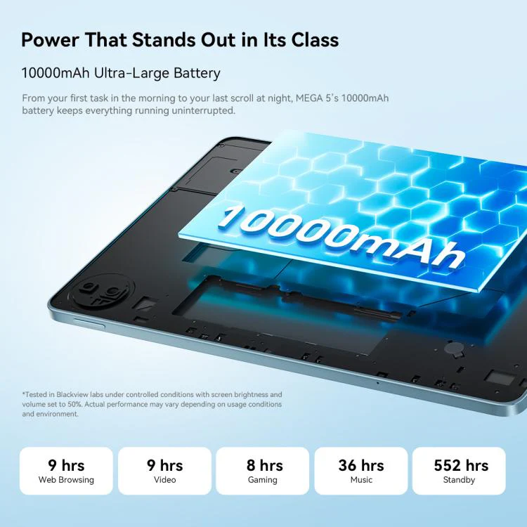 [HK Warehouse] Blackview MEGA 5 Tablet PC, 12GB+256GB, 12.2 inch Android 16 Unisoc T7300 Octa Core, Network: 4G, Global Version with Google Play (Blue) - Image 11
