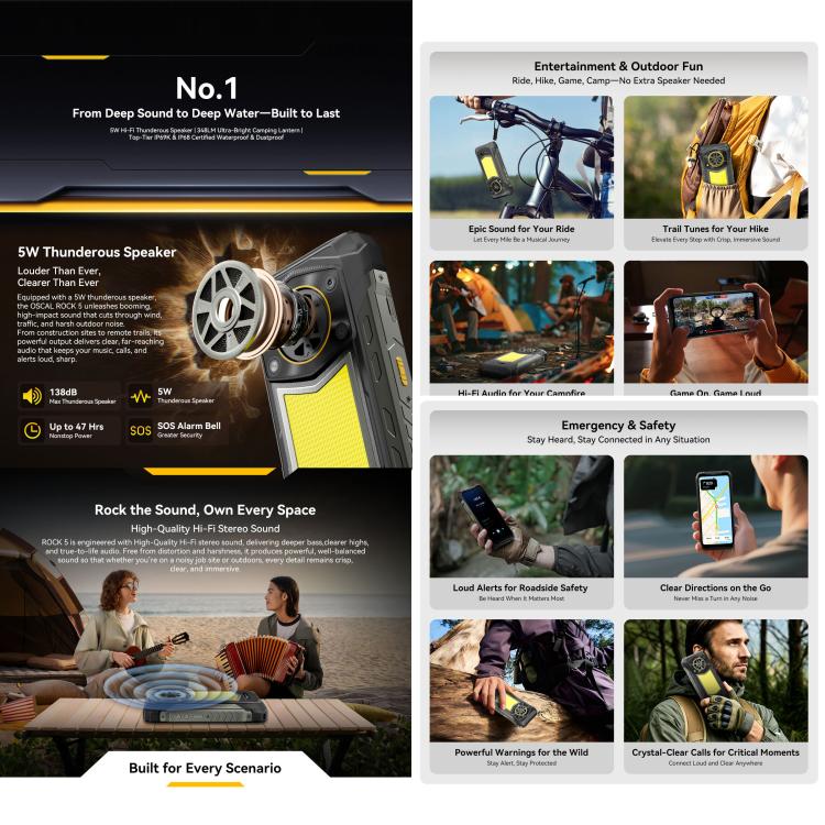 [HK Warehouse] Blackview ROCK 5 Rugged Phone, 6GB+256GB, 6.67 inch Android 16 Helio G100 MT8781 Octa Core, Network: 4G, OTG, NFC (Black) - Image 4