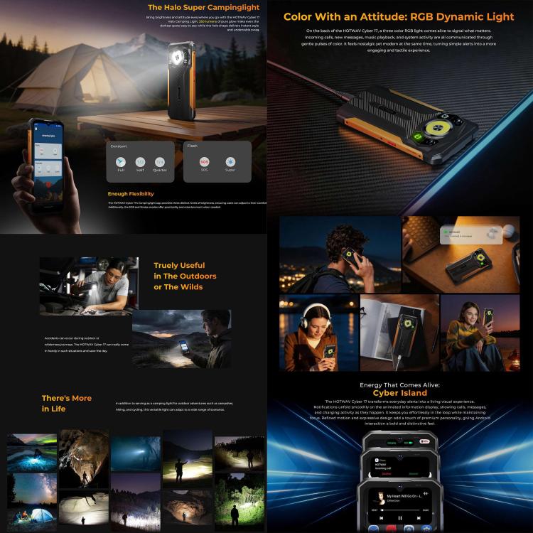 [HK Warehouse] HOTWAV Cyber 17 Rugged Phone, 6GB+128GB, 6.75 inch Android 16 Unisoc T7250 UMS9230E Octa Core, Network: 4G, NFC, OTG (Orange) - Image 6