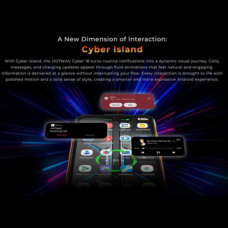 [HK Warehouse] HOTWAV Cyber 18 Rugged Phone, 8GB+256GB, 6.75 inch Android 16 Unisoc T7250 UMS9230E Octa Core, Network: 4G, NFC, OTG (Blue) - Image 10