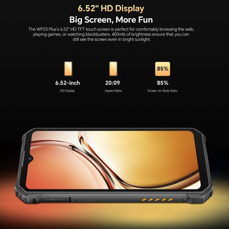[HK Warehouse] Oukitel WP23 Plus Rugged Phone, 4GB+128GB, 6.52 inch Android 14.0Unisoc T606 Octa-core, NFC, OTG, Network: 4G (Black) - Image 11