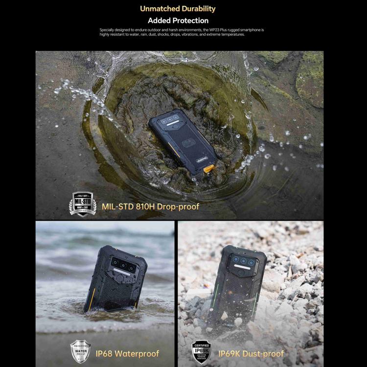 [HK Warehouse] Oukitel WP23 Plus Rugged Phone, 4GB+128GB, 6.52 inch Android 14.0Unisoc T606 Octa-core, NFC, OTG, Network: 4G (Orange) - Image 6