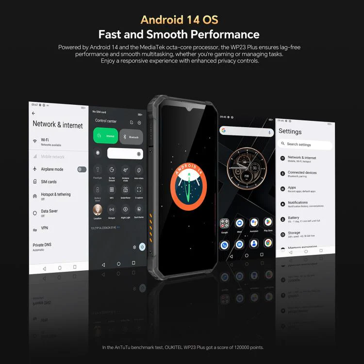 [HK Warehouse] Oukitel WP23 Plus Rugged Phone, 4GB+128GB, 6.52 inch Android 14.0Unisoc T606 Octa-core, NFC, OTG, Network: 4G (Orange) - Image 9