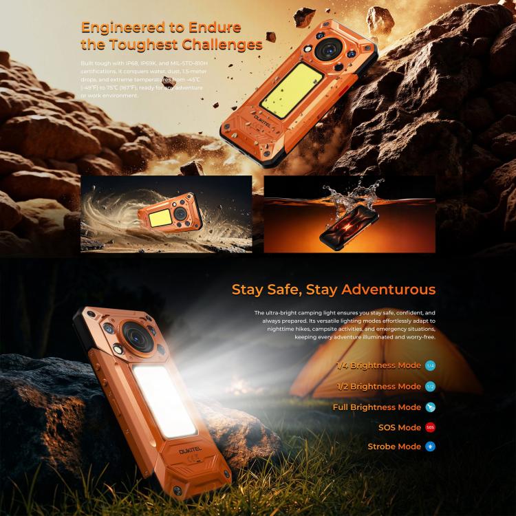 [HK Warehouse] Oukitel WP500 Rugged Phone, 12GB+1TB, 108MP Camera, Night Vision, Fingerprint Identification, 6.78 inch Android 16 MTK Dimensity 8300 Octa Core, NFC, OTG, Network: 5G (Black) - Image 13