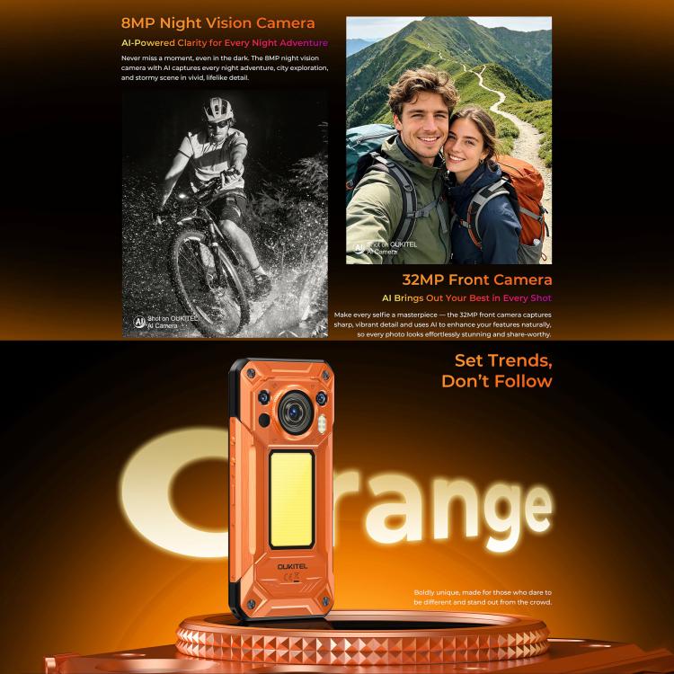 [HK Warehouse] Oukitel WP500 Ultra Rugged Phone, Thermal Imaging, 12GB+1TB, 108MP Camera, Fingerprint Identification, 6.78 inch Android 16 MTK Dimensity 8300 Octa Core, NFC, OTG, Network: 5G (Black) - Image 12