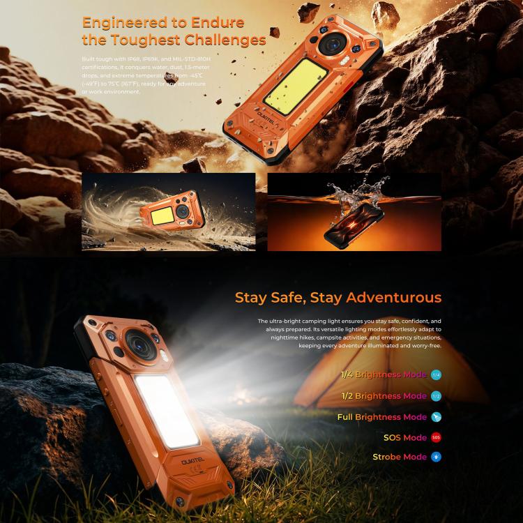 [HK Warehouse] Oukitel WP500 Ultra Rugged Phone, Thermal Imaging, 12GB+1TB, 108MP Camera, Fingerprint Identification, 6.78 inch Android 16 MTK Dimensity 8300 Octa Core, NFC, OTG, Network: 5G (Black) - Image 15