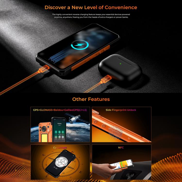 [HK Warehouse] Oukitel WP500 Ultra Rugged Phone, Thermal Imaging, 12GB+1TB, 108MP Camera, Fingerprint Identification, 6.78 inch Android 16 MTK Dimensity 8300 Octa Core, NFC, OTG, Network: 5G (Black) - Image 16