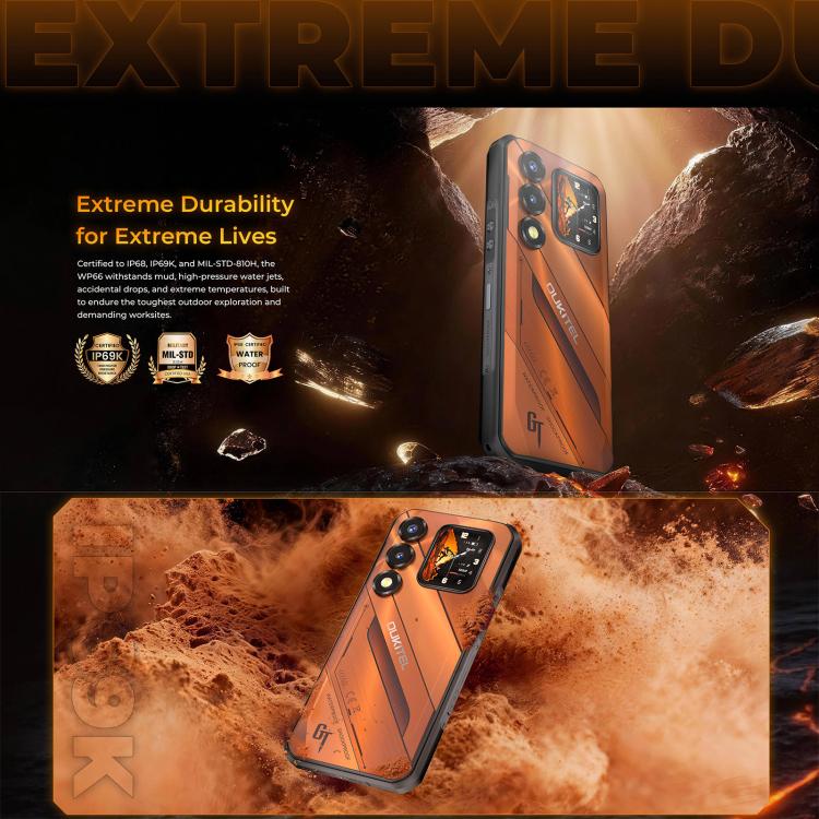 [HK Warehouse] Oukitel WP66 5G Rugged Phone, 12GB+512GB, Side Fingerprint, 6.6 inch Android 16.0 MTK Dimensity 7025 Octa-Core, NFC, OTG, Network: 5G (Orange) - Image 12