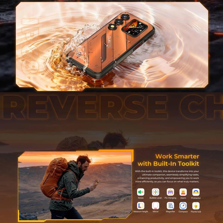 [HK Warehouse] Oukitel WP66 5G Rugged Phone, 12GB+512GB, Side Fingerprint, 6.6 inch Android 16.0 MTK Dimensity 7025 Octa-Core, NFC, OTG, Network: 5G (Orange) - Image 13