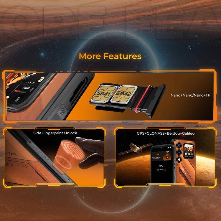[HK Warehouse] Oukitel WP66 5G Rugged Phone, 12GB+512GB, Side Fingerprint, 6.6 inch Android 16.0 MTK Dimensity 7025 Octa-Core, NFC, OTG, Network: 5G (Orange) - Image 14