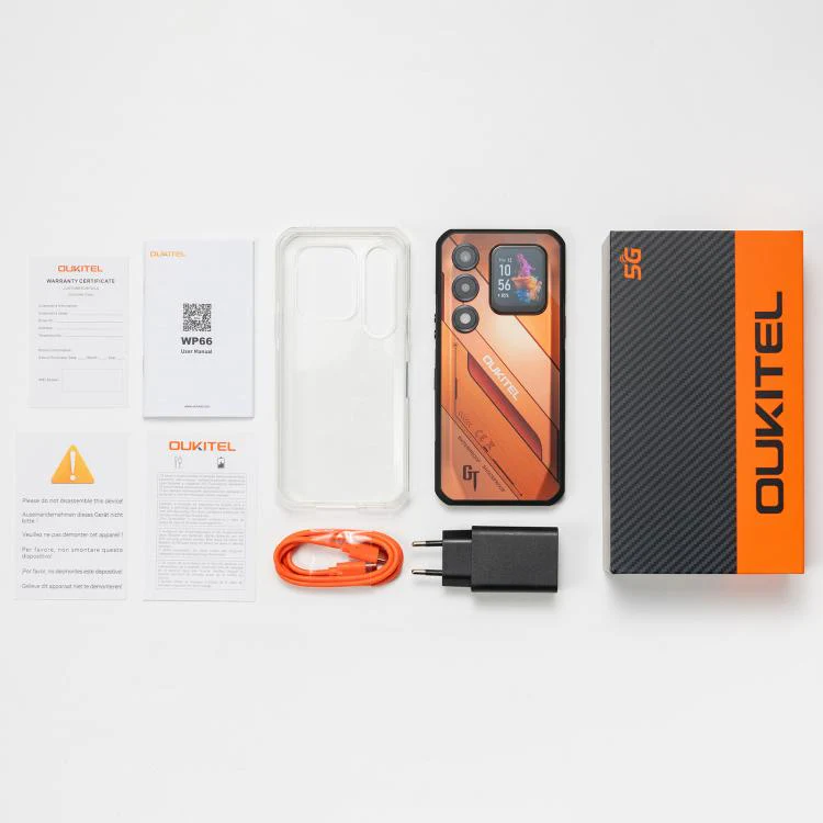 [HK Warehouse] Oukitel WP66 5G Rugged Phone, 12GB+512GB, Side Fingerprint, 6.6 inch Android 16.0 MTK Dimensity 7025 Octa-Core, NFC, OTG, Network: 5G (Orange) - Image 15