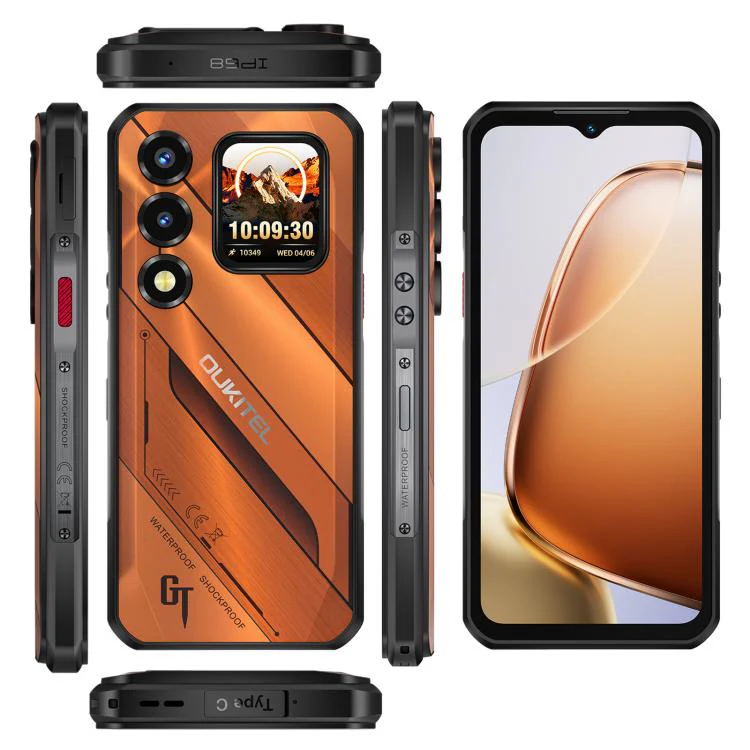 [HK Warehouse] Oukitel WP66 5G Rugged Phone, 12GB+512GB, Side Fingerprint, 6.6 inch Android 16.0 MTK Dimensity 7025 Octa-Core, NFC, OTG, Network: 5G (Orange) - Image 3