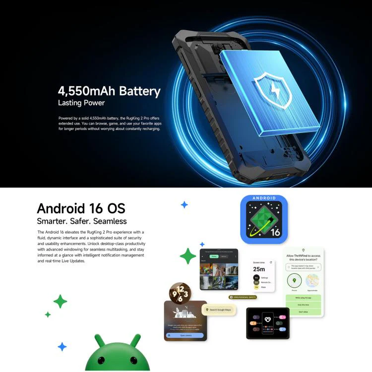 [HK Warehouse] Ulefone RugKing 2 Pro, 4GB+64GB, IP68/IP69K Rugged Phone, 5.45 inch Android 16 Unisoc T7250 Octa Core, Network: 4G, NFC, OTG (Orange) - Image 14