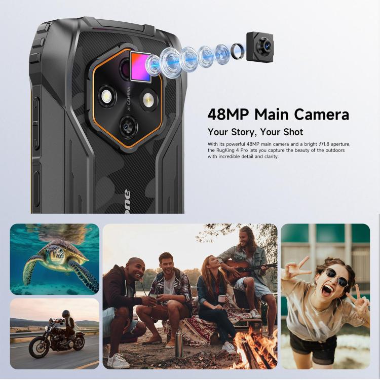[HK Warehouse] Ulefone RugKing 4 Pro, 8GB+128GB, IP68/IP69K Rugged Phone, 6.56 inch Android 16 Unisoc T7250 Octa Core, Network: 4G, NFC, OTG (Orange) - Image 13