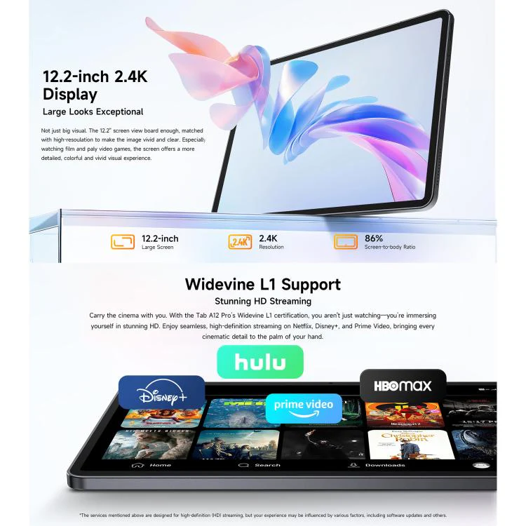 [HK Warehouse] Ulefone Tab A12 Pro Tablet PC, 8GB+128GB, 12.2 inch Android 16 Unisoc T7300 Octa Core 4G Network, EU Plug (Space Grey) - Image 5