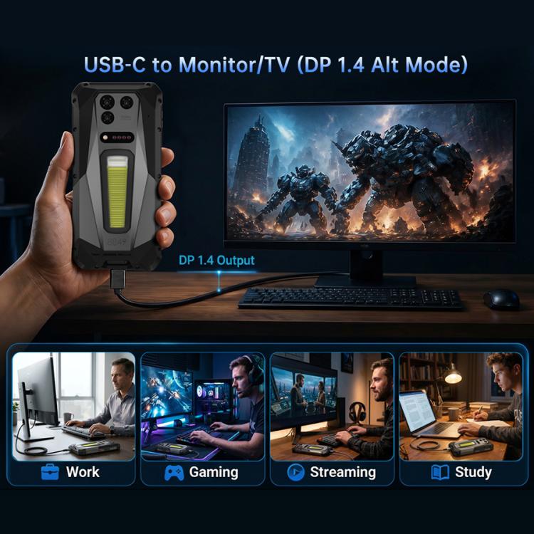 [HK Warehouse] Unihertz 8849 Tank 5 Projector Rugged Phone, 18GB+512GB, Side Fingerprint, Night Vision, 6.73 inch Android 16 MediaTek MT6989 Dimensity 9400e Octa Core, Network: 5G, NFC (Black) - Image 13