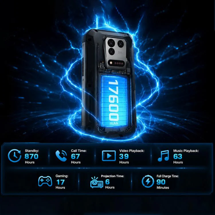 [HK Warehouse] Unihertz 8849 Tank 5 Projector Rugged Phone, 18GB+512GB, Side Fingerprint, Night Vision, 6.73 inch Android 16 MediaTek MT6989 Dimensity 9400e Octa Core, Network: 5G, NFC (Black) - Image 18