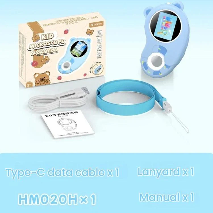 HM020H Portable HD Kids Digital Microscope Electronic Magnifier Science Toy(Blue) - Image 13