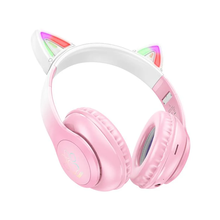 hoco W42 Cat Ear Head Mounted Bluetooth Earphone(Cherry Blossom Pink) - Image 2