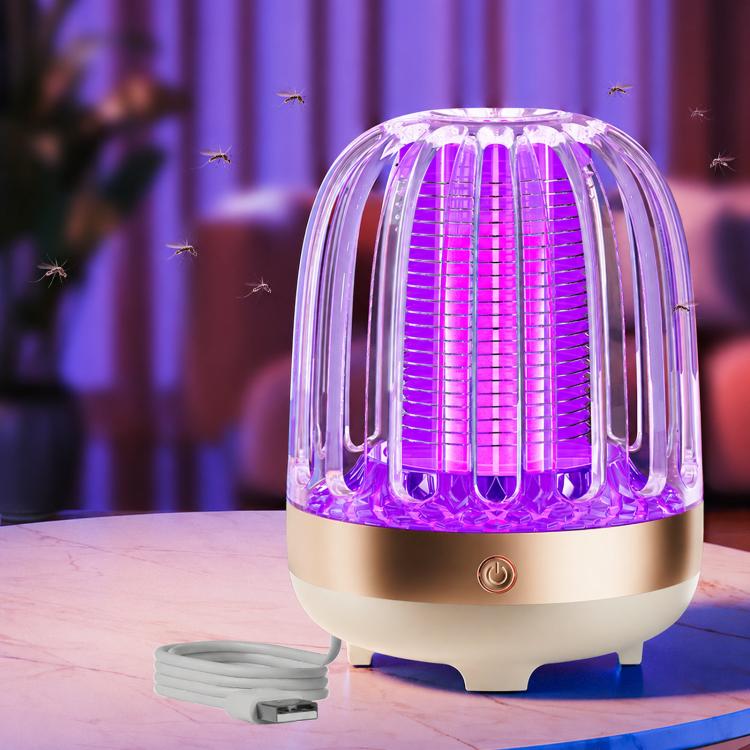 Home USB Electric Mosquito Killer Outdoor LED Mosquito Lamp, Color: Golden Beige Direct Plug