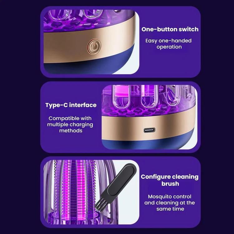 Home USB Electric Mosquito Killer Outdoor LED Mosquito Lamp, Color: Navy Blue Rechargeable - Image 3