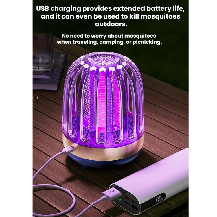 Home USB Electric Mosquito Killer Outdoor LED Mosquito Lamp, Color: Navy Blue Rechargeable - Image 6