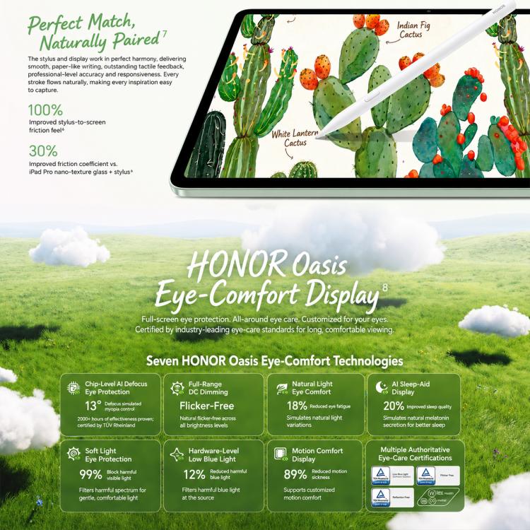 Honor Pad 20 Soft Light Edition WiFi Tablet PC, 12.1 inch 8GB+256GB MagicOS 10 Qualcomm Snapdragon 7 Gen3 Octa Core, US Plug (Grey) - Image 9