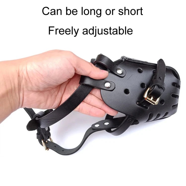 Horse Dog Crashing Cage Dog Muzzle Pets Anti-Barking And Anti-Feeding Mask(Black) - Image 3