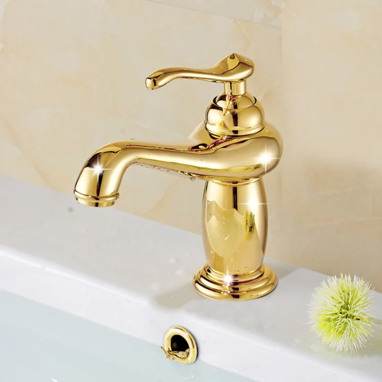 Hot And Cold Mixed Water Basin Imitation Water Faucet, Style: Short Model+Water Inlet Pipe