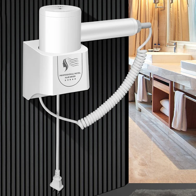 Hotel Hair Dryer Wall Mount High Power Hair Dryer Household Hair Cylinder Dryer, CN Plug(Hotel Hairdryer White) - Image 2