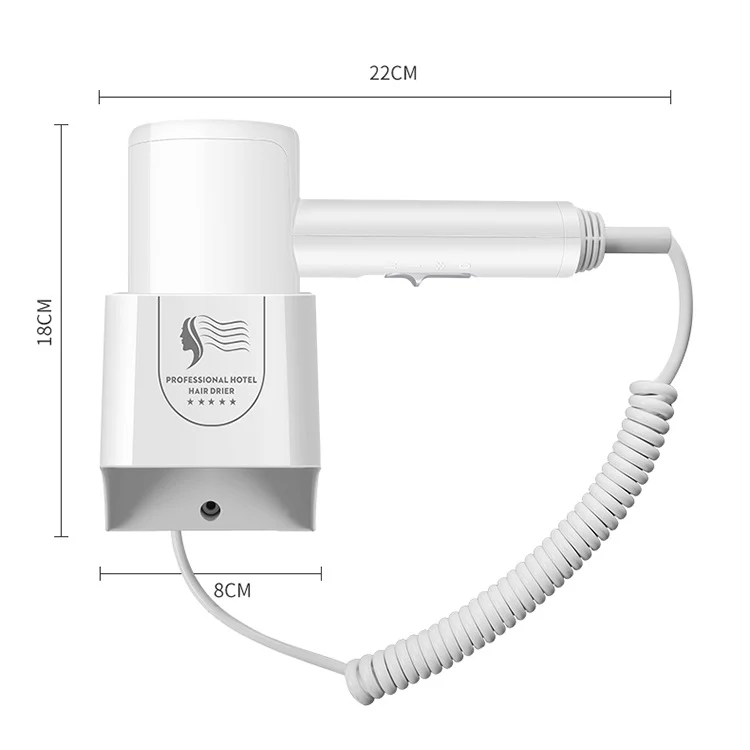 Hotel Hair Dryer Wall Mount High Power Hair Dryer Household Hair Cylinder Dryer, CN Plug(Hotel Hairdryer White) - Image 3