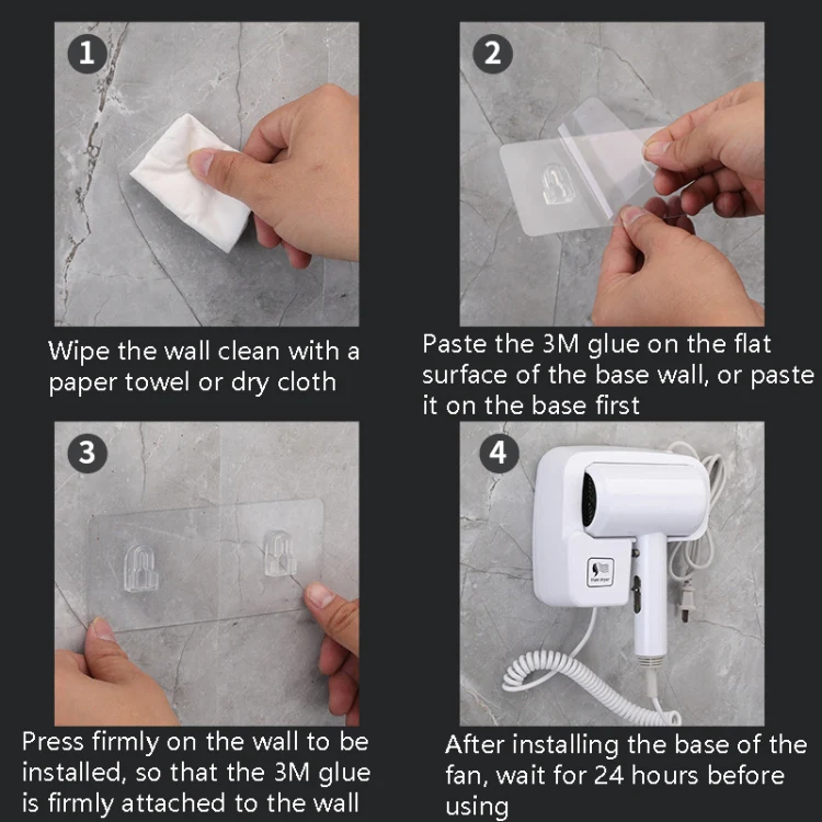 Hotel Hair Dryer Wall Mount High Power Hair Dryer Household Hair Cylinder Dryer, CN Plug(Hotel Hairdryer White) - Image 8
