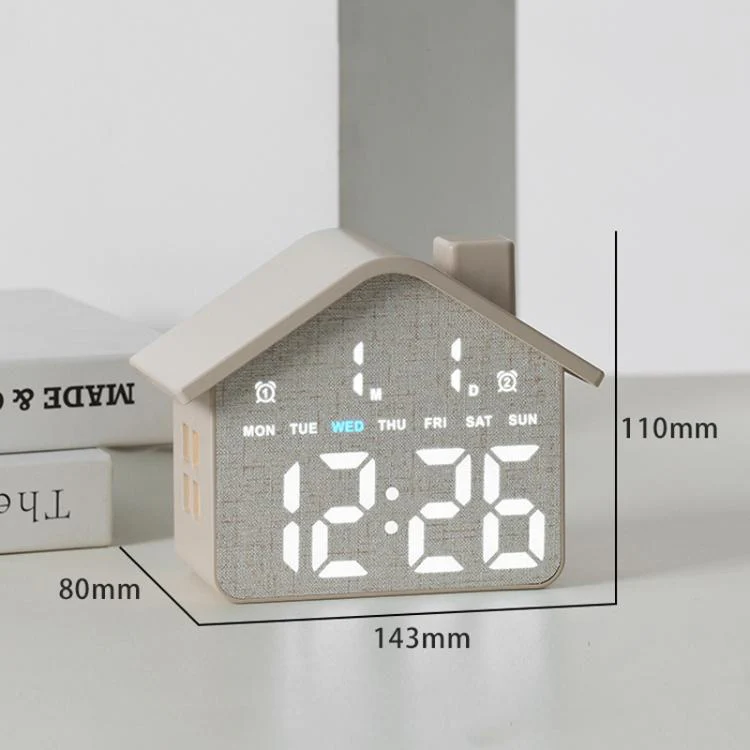 House-Shaped Digital Alarm Clock with Night Light Dual Alarms & Timer Function, 3-Level Brightness(Yellow) - Image 7