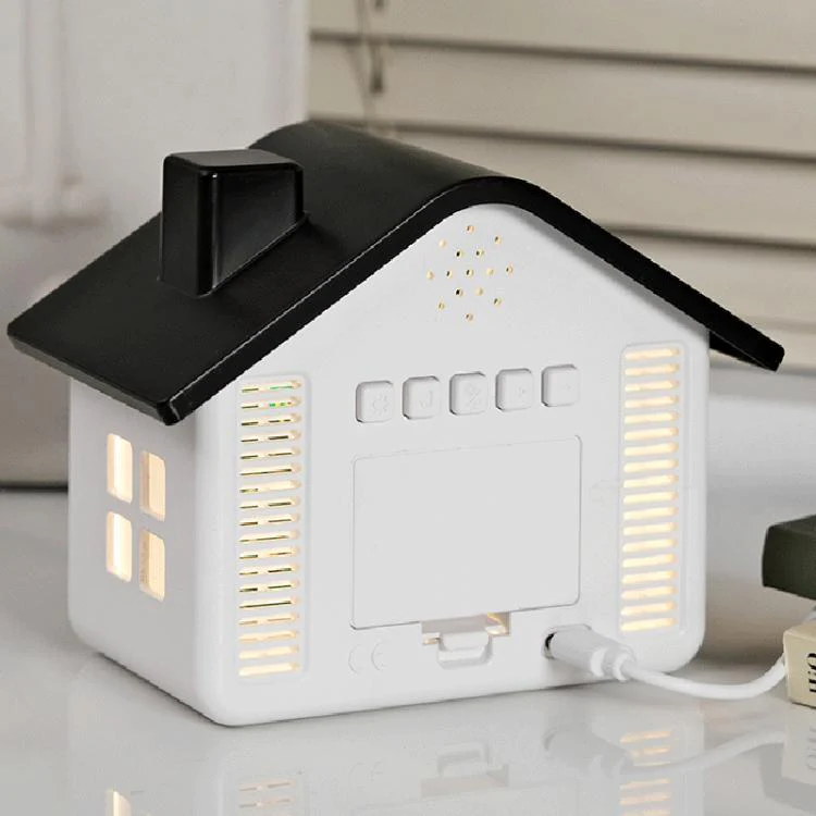 House-Shaped Digital Alarm Clock with Night Light Dual Alarms & Timer Function, 4-Level Brightness(GH9033 Black+Blue Light) - Image 7