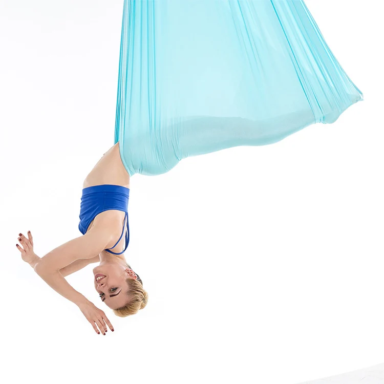 Household Handstand Elastic Stretching Rope Aerial Yoga Hammock Set(Lake Blue) - Image 2