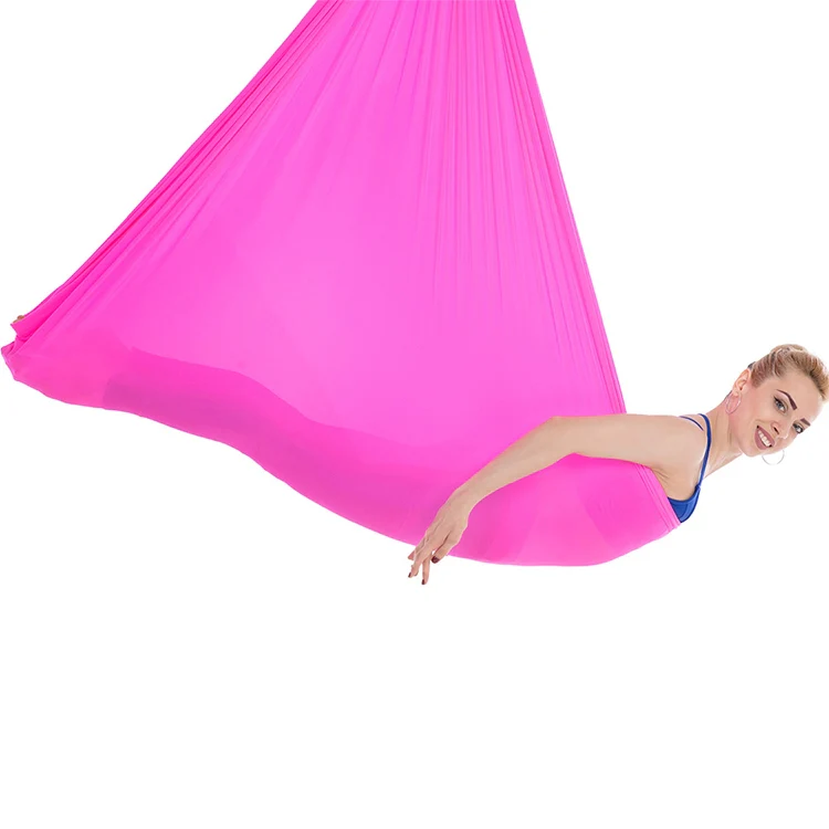 Household Handstand Elastic Stretching Rope Aerial Yoga Hammock Set(Rose Red) - Image 4