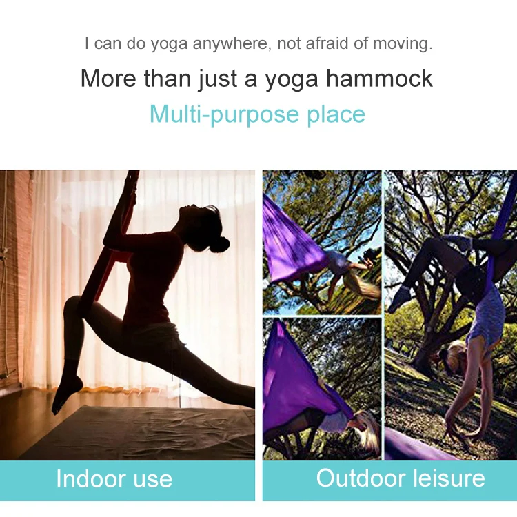Household Handstand Elastic Stretching Rope Aerial Yoga Hammock Set(Sky Blue) - Image 12