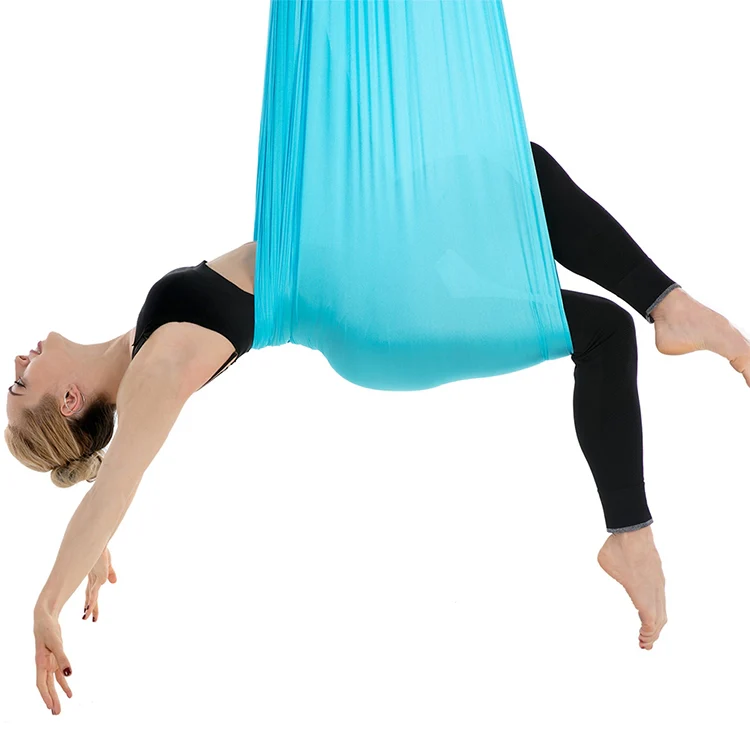 Household Handstand Elastic Stretching Rope Aerial Yoga Hammock Set(Sky Blue) - Image 2