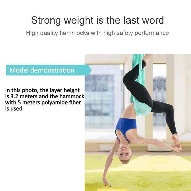 Household Handstand Elastic Stretching Rope Aerial Yoga Hammock Set(Wine Red) - Image 9
